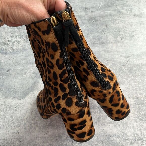 J. Crew Leopard Willa Calf Hair Booties 8 - Picture 5 of 8